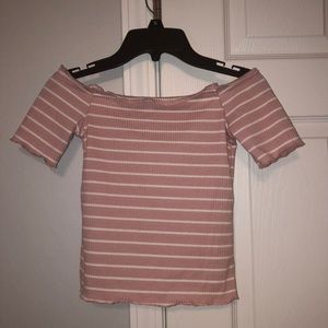 pink off the shoulder top